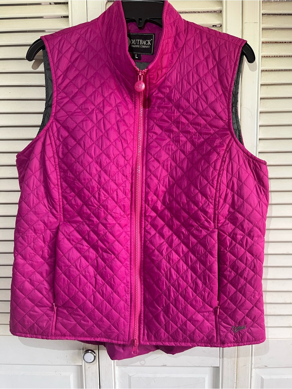 Outback Quilted Sleeveless Vest in Bright Pink